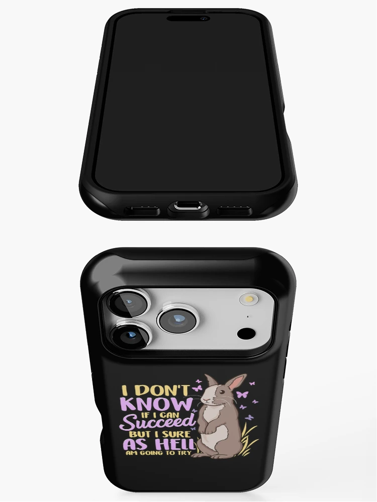 Thumbnail 3 of 4, iPhone Case, Ambitious Rabbit Accept Challenge Rabbit designed and sold by Betsytiptoe.