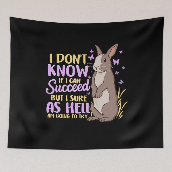 Item preview, Ambitious Rabbit Accept Challenge Rabbit designed and sold by Betsytiptoe.
