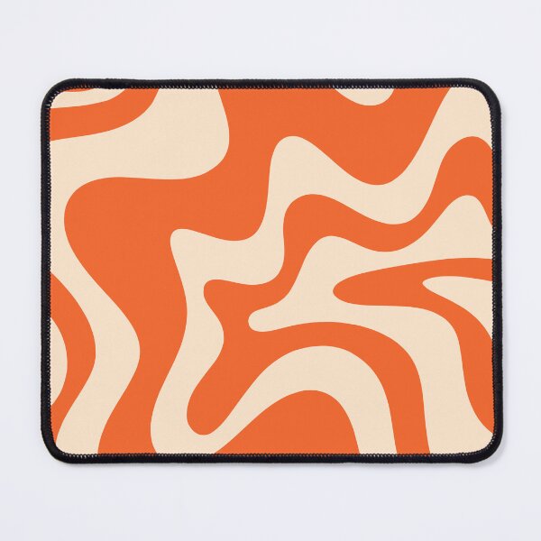 Item preview, Retro Liquid Swirl Abstract Pattern Square in Tangerine Orange and Peach designed and sold by kierkegaard.