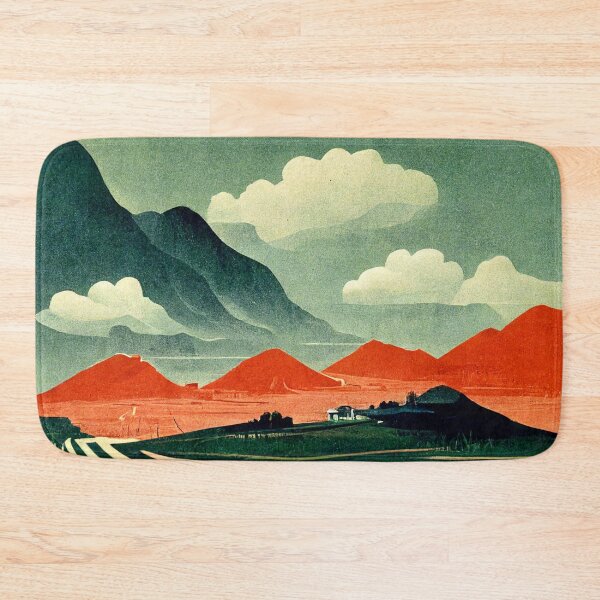 Aperçu de l'œuvre Paysage de nature simple de style rétro IA créée et vendue par NVDesigns.