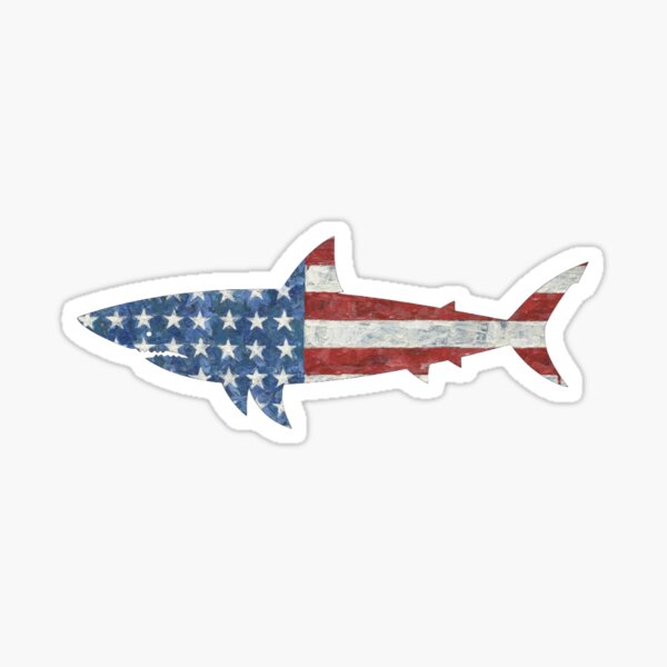 cape cod american flag shark Sticker