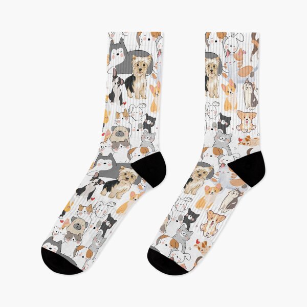 Item preview, Pets cats and dogs seamless pattern, cute dogs and cats designed and sold by Apostrophe8.