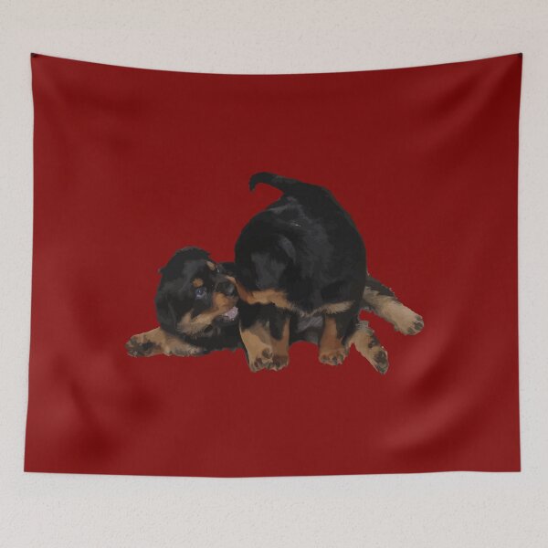 Item preview, Rottweiler Puppies Playing Vector Isolated designed and sold by taiche.
