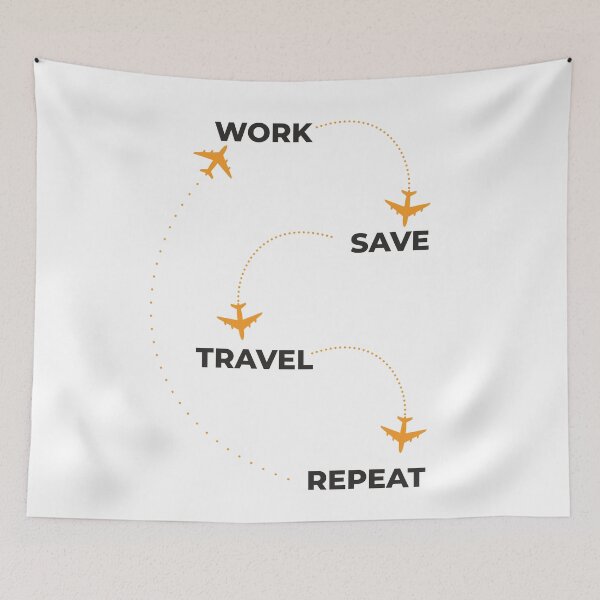 Item preview, Work Save Travel Repeat designed and sold by Wanc Designs.