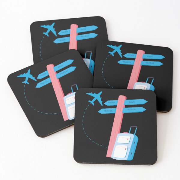 Aperçu de l'œuvre Work Save Travel Repeat créée et vendue par Wanc Designs.