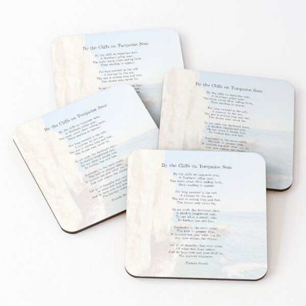 Item preview, By the Cliffs on Turquoise Seas Poem designed and sold by Pamela Storch.