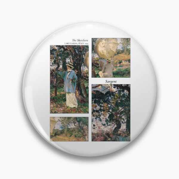 Item preview, John Singer Sargent vintage painting The Sketchers designed and sold by MalignWineArt.
