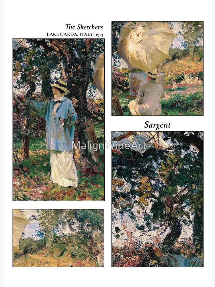 John Singer Sargent vintage painting The Sketchers Art Board Print