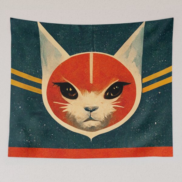 Item preview, Red Dwarf Atomic Alien Cat Overlord in Soviet Space Program Propaganda Style designed and sold by laika-et-al.