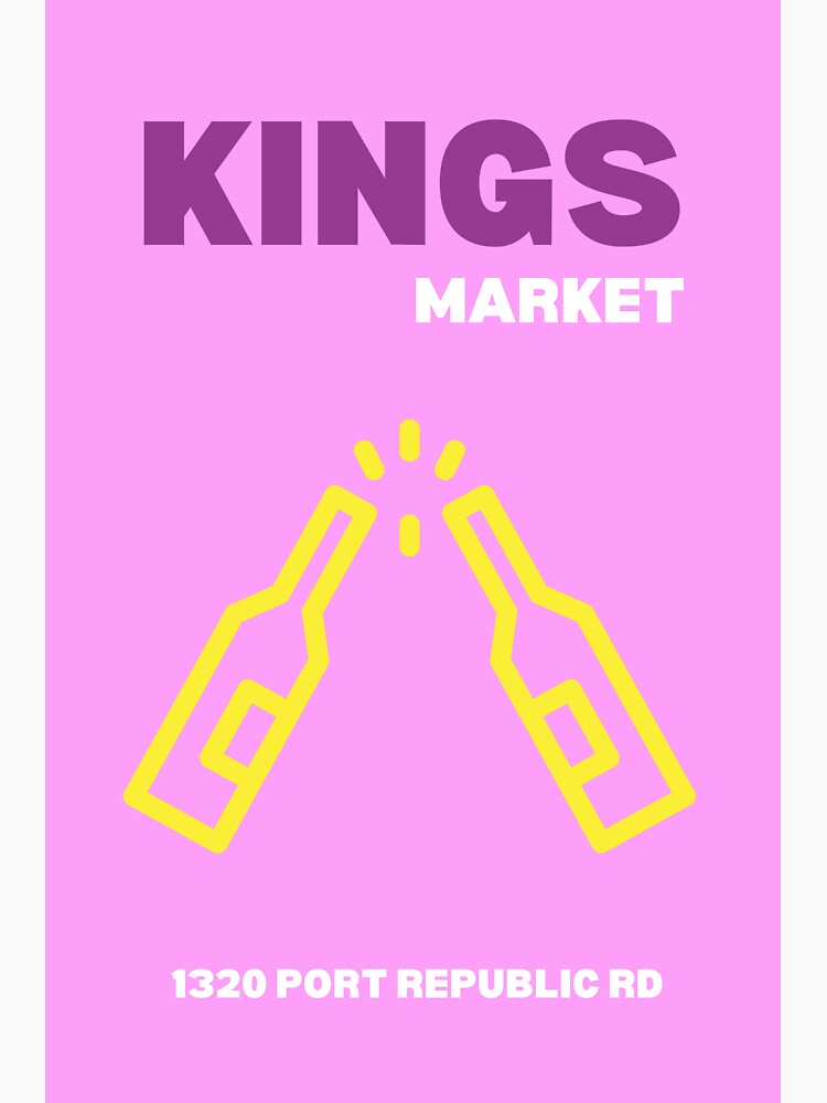 "JMU Kings Market poster" Sticker for Sale by srothbart Redbubble