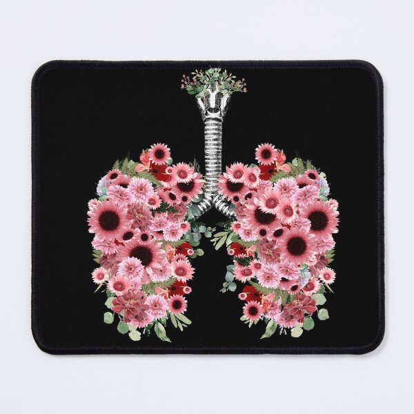 Artikelvorschau, Lungen mit rosa Gänseblümchen, Lungenkrebs, Atemtherapeut entworfen und verkauft von Collagedream.