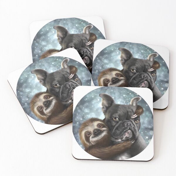 Item preview, A Frenchie with his Sloth! designed and sold by SharPeiArt.