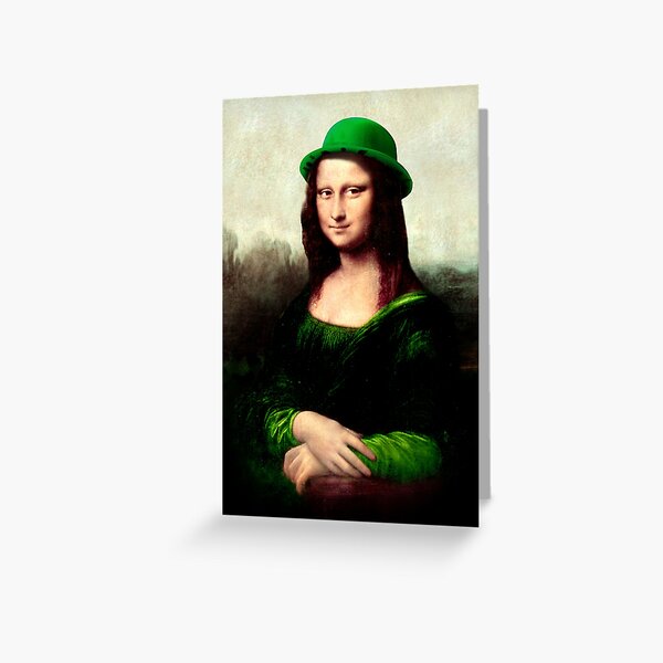 Lucky Mona Lisa - St Patrick's Day Greeting Card