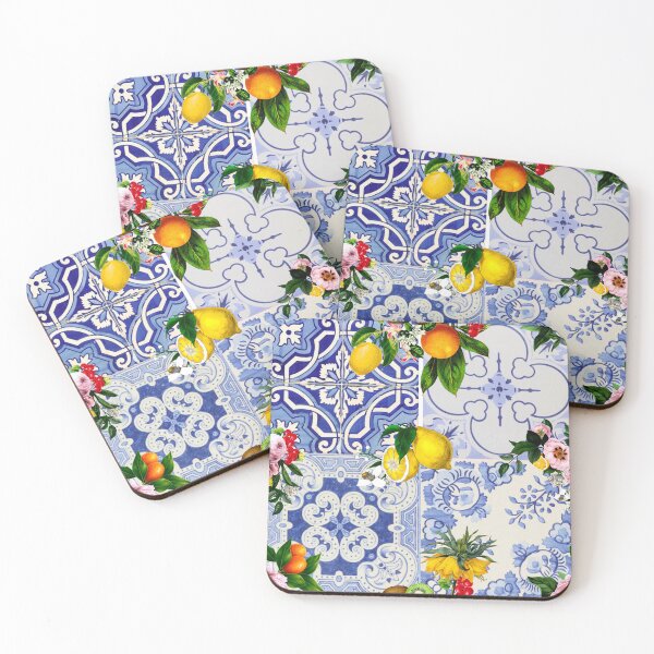 Item preview, Sicilian tiles,mediterranean,blue tiles ,lemons  designed and sold by MariaMarinova.