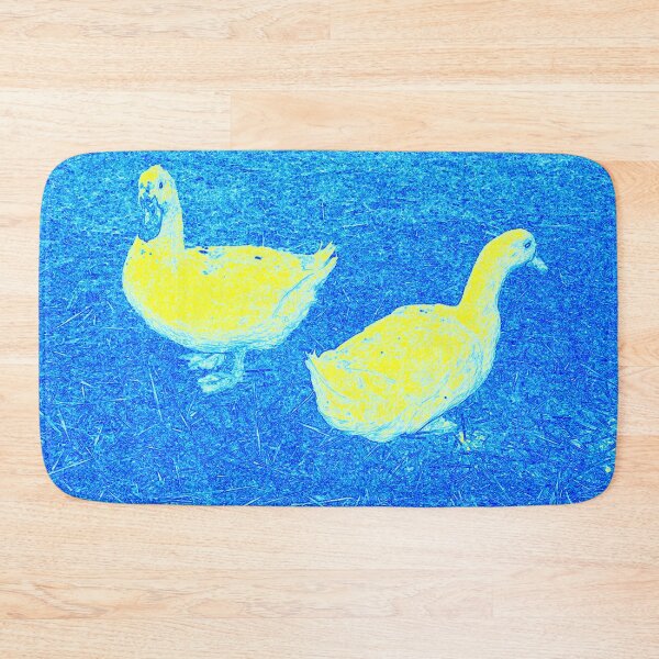 Item preview, A pair of Ducks abstract in Blue-Turquoise and Yellow by Iritof designed and sold by iritof.