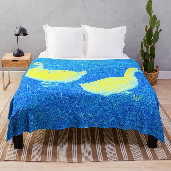 Item preview, A pair of Ducks abstract in Blue-Turquoise and Yellow by Iritof designed and sold by iritof.