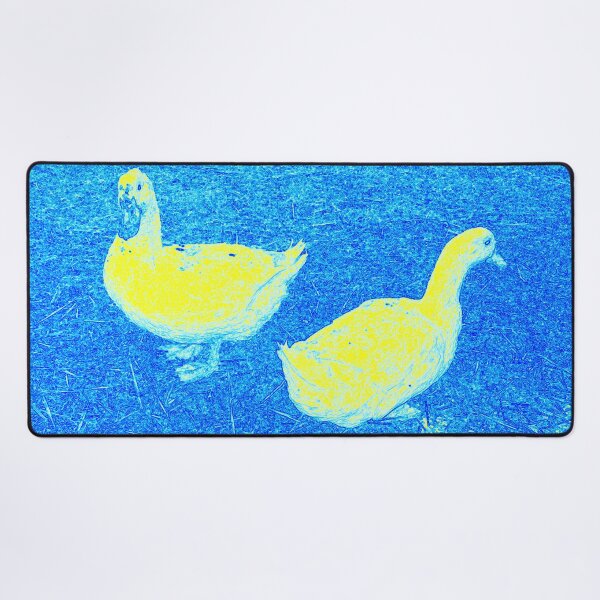 Item preview, A pair of Ducks abstract in Blue-Turquoise and Yellow by Iritof designed and sold by iritof.