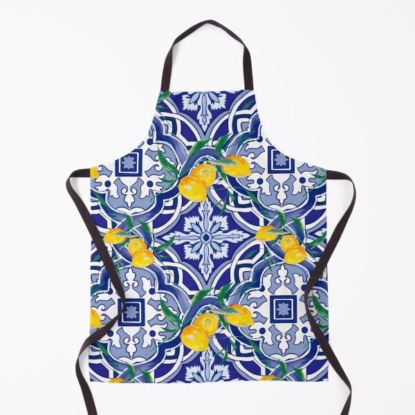 Item preview, Sicilian tiles,mediterranean,blue tiles ,lemons designed and sold by MariaMarinova.