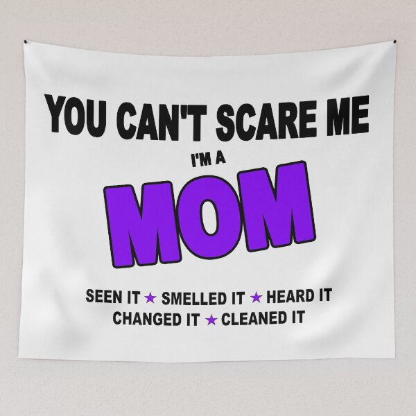 Item preview, YOU CAN'T SCARE ME I'M A MOM in purple WOW! designed and sold by BestStuffDepot.