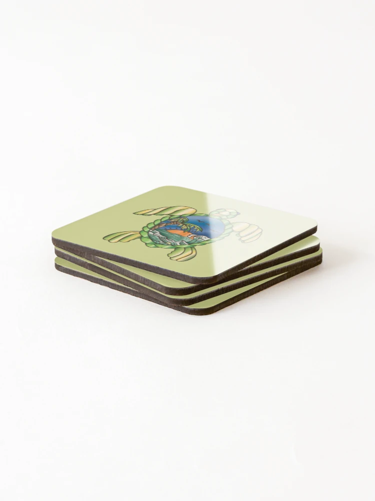 Thumbnail 4 of 5, Coasters (Set of 4), Turtle Vector Sticker designed and sold by sunnthreads.