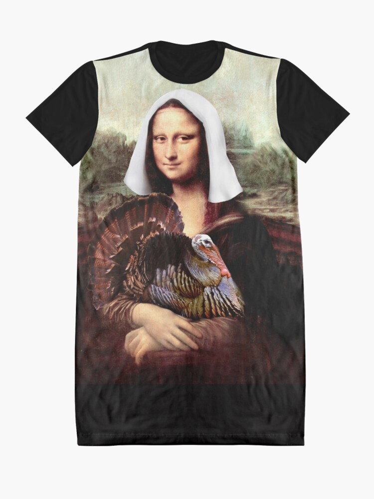 Alternate view of Mona Lisa Thanksgiving Pilgrim Graphic T-Shirt Dress