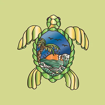 Artwork thumbnail, Turtle Vector Sticker by sunnthreads