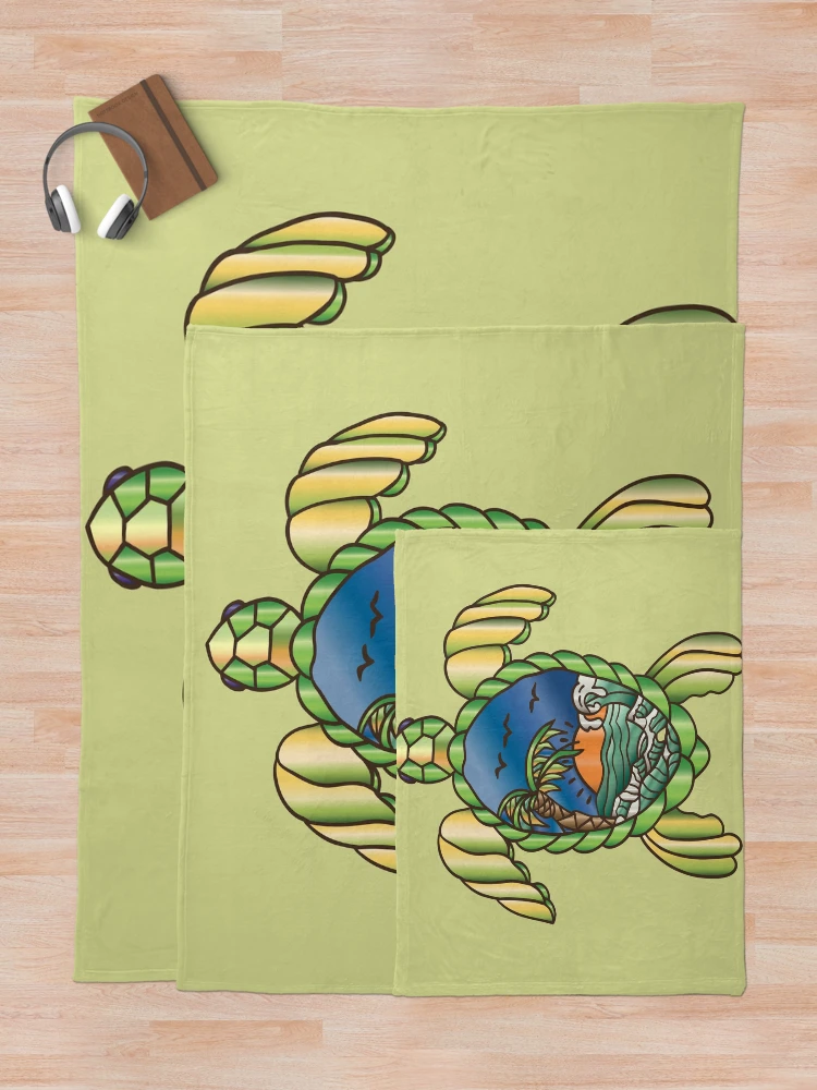 Thumbnail 5 of 6, Throw Blanket, Turtle Vector Sticker designed and sold by sunnthreads.