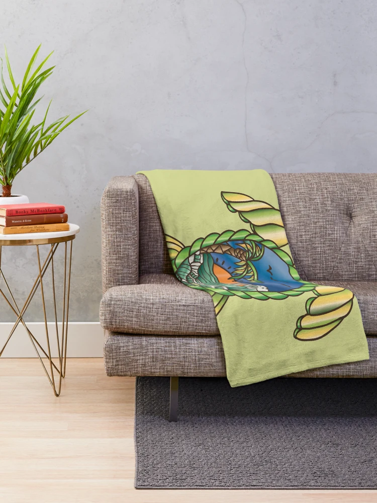 Thumbnail 2 of 6, Throw Blanket, Turtle Vector Sticker designed and sold by sunnthreads.