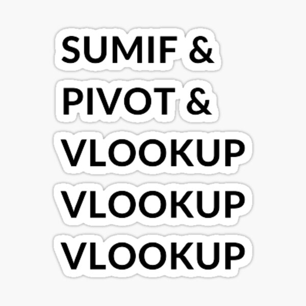 excel-formulas-list-but-mostly-vlookup-sticker-for-sale-by