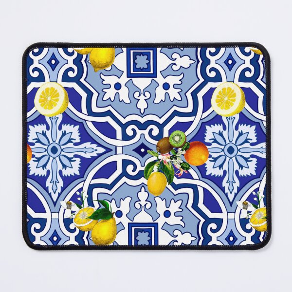 Item preview, Sicilian tiles,mediterranean,blue tiles ,lemons designed and sold by MariaMarinova.