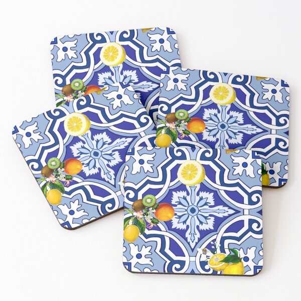Item preview, Sicilian tiles,mediterranean,blue tiles ,lemons  designed and sold by MariaMarinova.