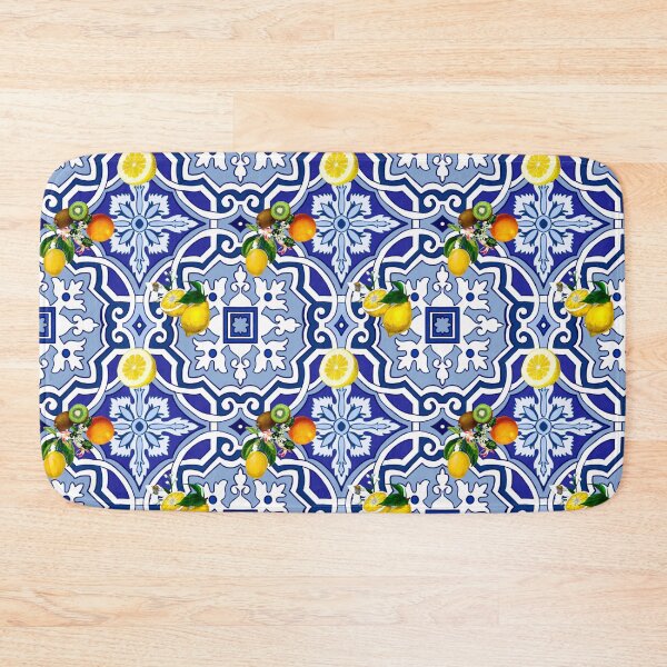 Item preview, Sicilian tiles,mediterranean,blue tiles ,lemons  designed and sold by MariaMarinova.
