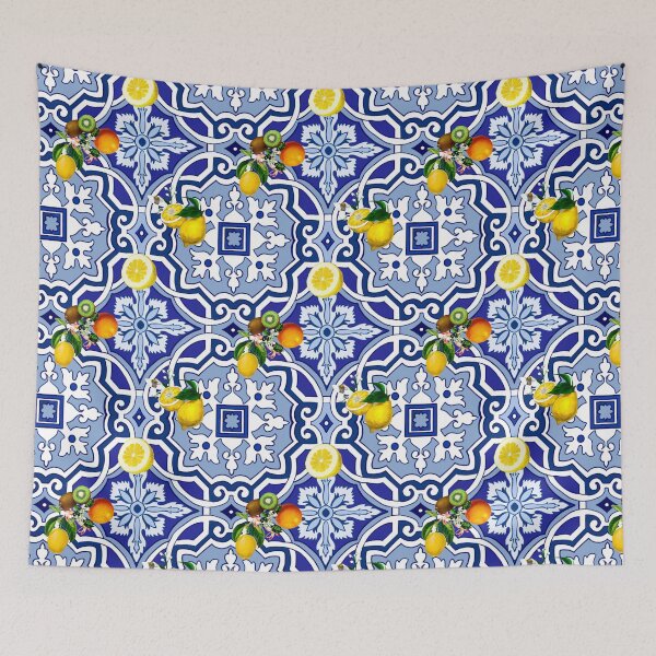 Item preview, Sicilian tiles,mediterranean,blue tiles ,lemons  designed and sold by MariaMarinova.