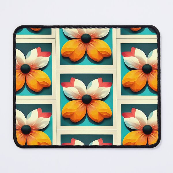Item preview, Abstract square seamless patterns with vintage groovy daisy flowers. Retro floral vector background surface design, textile, stationery, wrapping paper, covers. 60s, 70s, 80s style designed and sold by Marko Blagoevic.