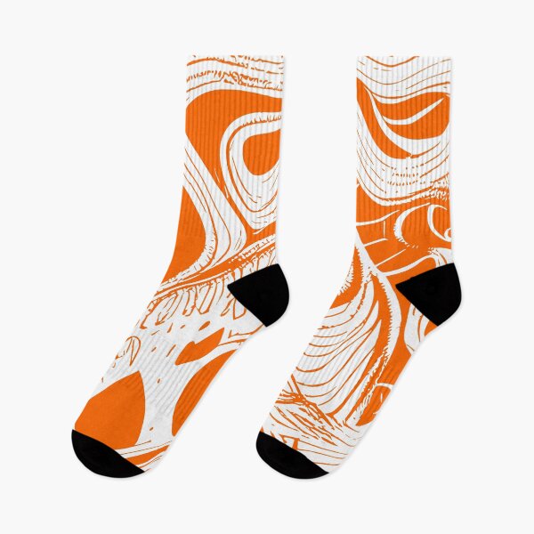 Item preview, Halloween Orange and White Abstract Swirl Design designed and sold by HalloweenThings.