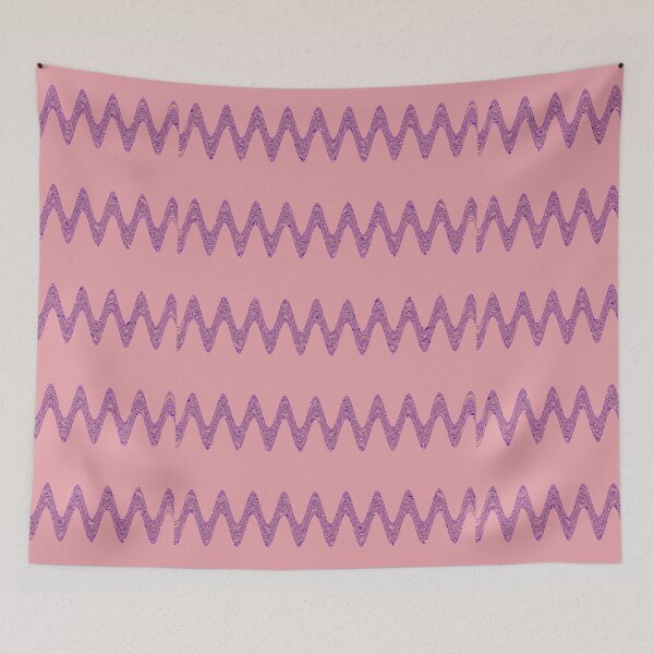 Item preview, Abstract Wavy Lines Pattern Boho Vibes on a Dusty Pink Background designed and sold by Beachy.