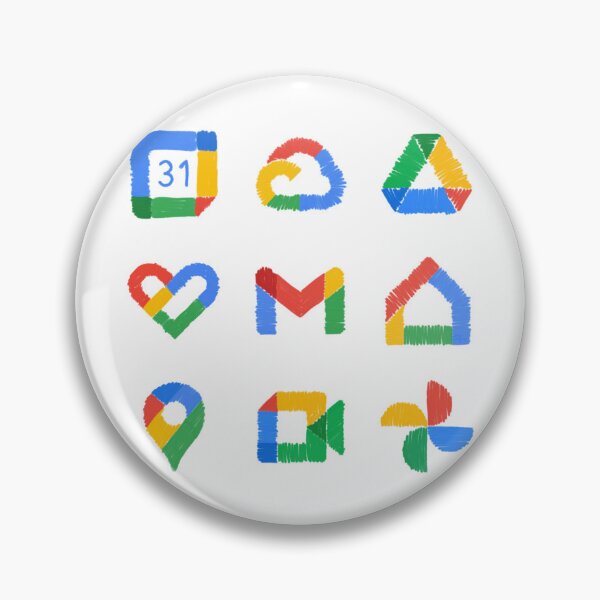 Artikelvorschau, Symbol Bleistiftzeichnung Google Kalender, Google Cloud, Google Drive, Google Fit, Gmail, Google Home, Google Maps, Google Meet, Google Photos Google Services 9x Sticker Pack entworfen und verkauft von KennyLucky.
