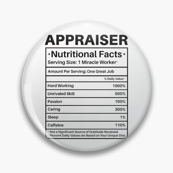 Item preview, Appraiser Nutritional Facts: Real Estate Funny Appraiser Gift designed and sold by Adexyl.