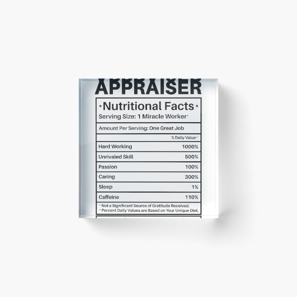 Item preview, Appraiser Nutritional Facts: Real Estate Funny Appraiser Gift designed and sold by Adexyl.