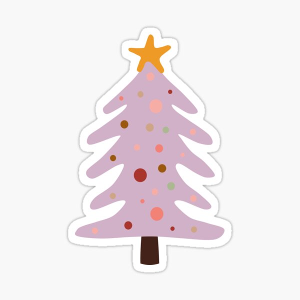 Preppy Pink Christmas Tree Sticker for Sale by EpicCreation