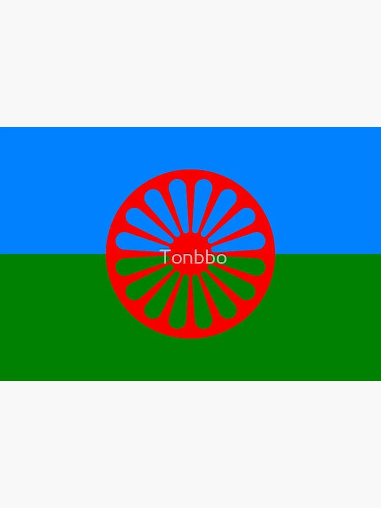 Pegatina Cuadrada Bandera gitana oficial romaní