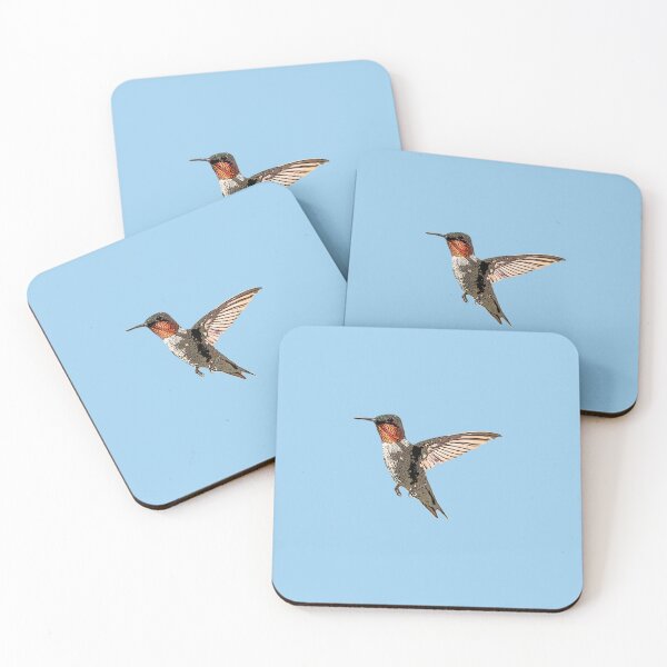 Item preview, A Ruby Throated Hummingbird Color Design Painting Print designed and sold by designsasstultd.