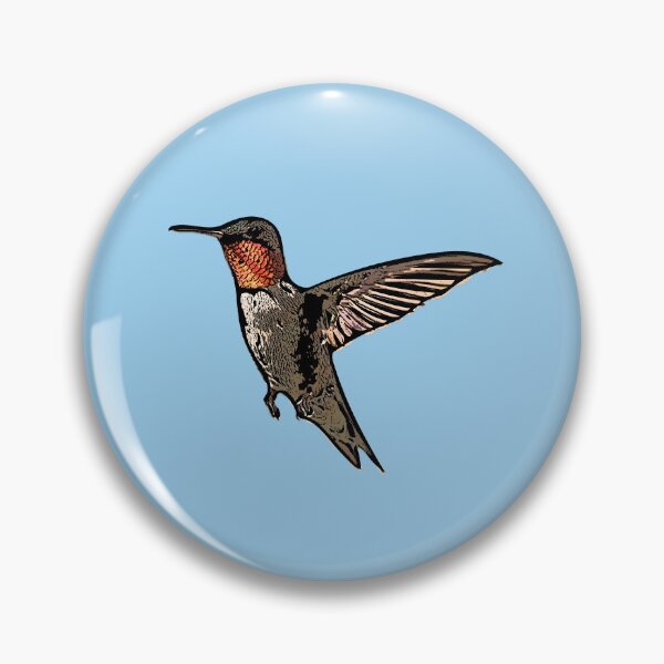 Item preview,  A Ruby Throated Hummingbird Black Alternate Design Painting Print designed and sold by designsasstultd.