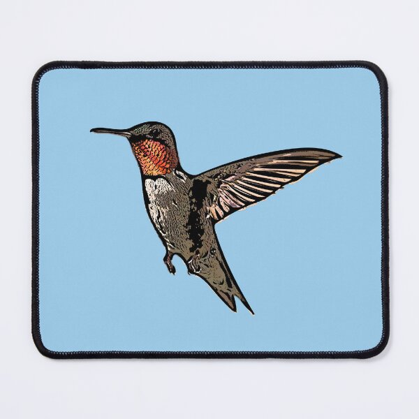 Item preview,  A Ruby Throated Hummingbird Black Alternate Design Painting Print designed and sold by designsasstultd.