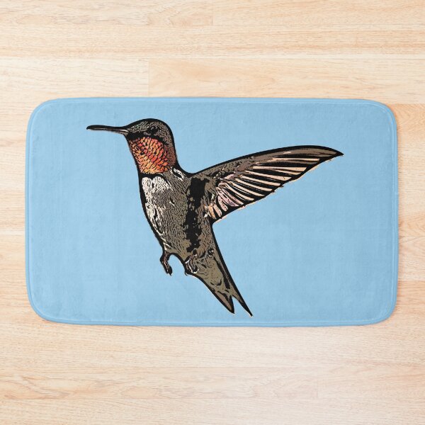 Item preview,  A Ruby Throated Hummingbird Black Alternate Design Painting Print designed and sold by designsasstultd.
