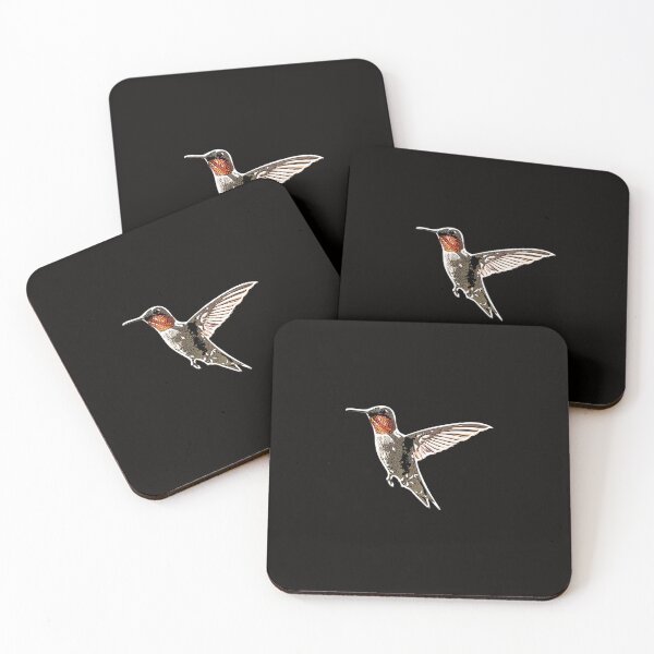 Item preview,  A Ruby Throated Hummingbird White Alternate Design Painting Print designed and sold by designsasstultd.