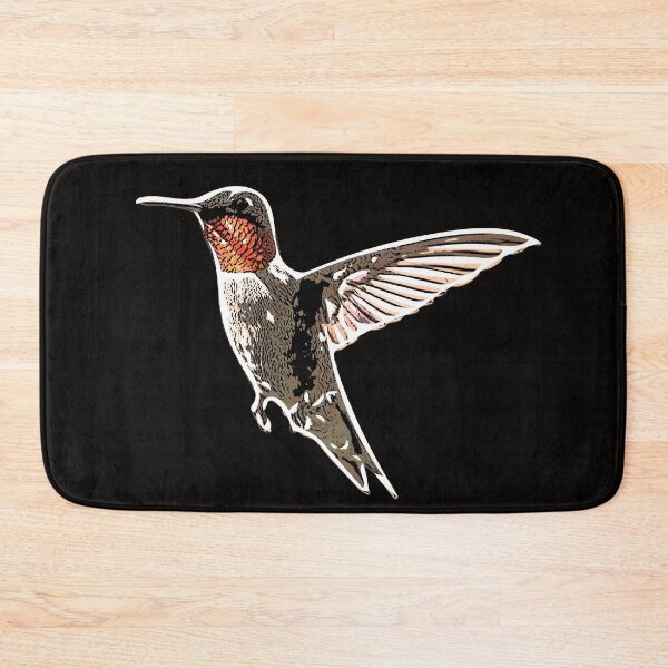 Item preview,  A Ruby Throated Hummingbird White Alternate Design Painting Print designed and sold by designsasstultd.