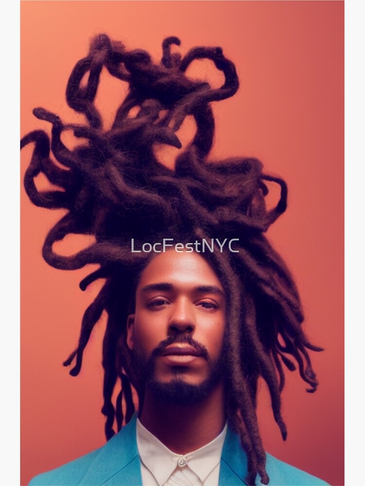 "Flowing Natural Hair Dreadlocks Portrait Art" Poster for Sale by