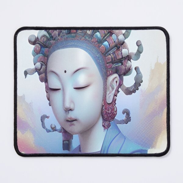 Item preview, Chinese Buddha Concept Art Digital Illustration Fantasy Portrait Asian Beauty Abstract Mystical Authentic Korean Japanese Traditional Ink Painting Face Mask Hanya Tattoo Character Design designed and sold by S Y N T H R E A L M.