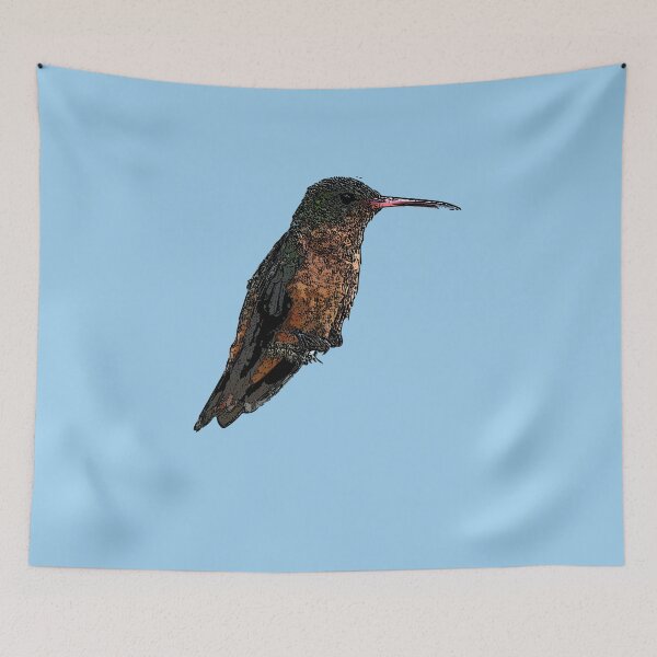 Item preview,  A Cinnamon Hummingbird Black Alternate Design Painting Print designed and sold by designsasstultd.